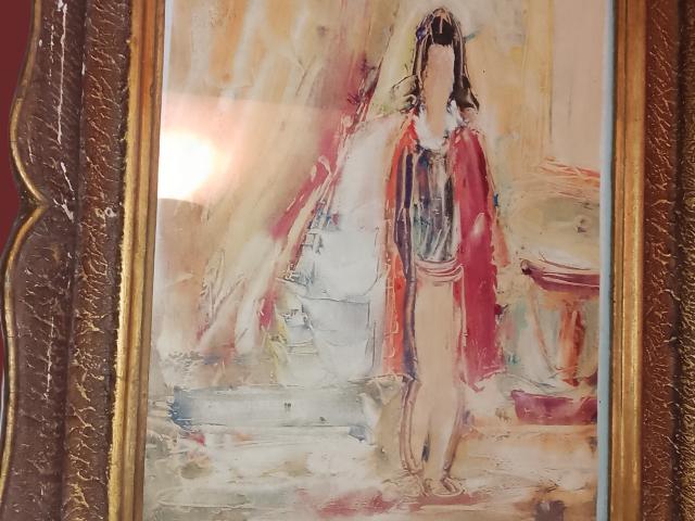 Tablou vintage obiecte de colectie, galerie arta antichitati