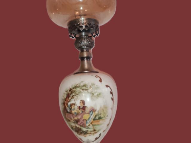 Lampa/ veioza vintage portelan argintata