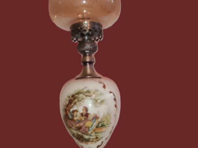 Lampa/ veioza vintage portelan argintata