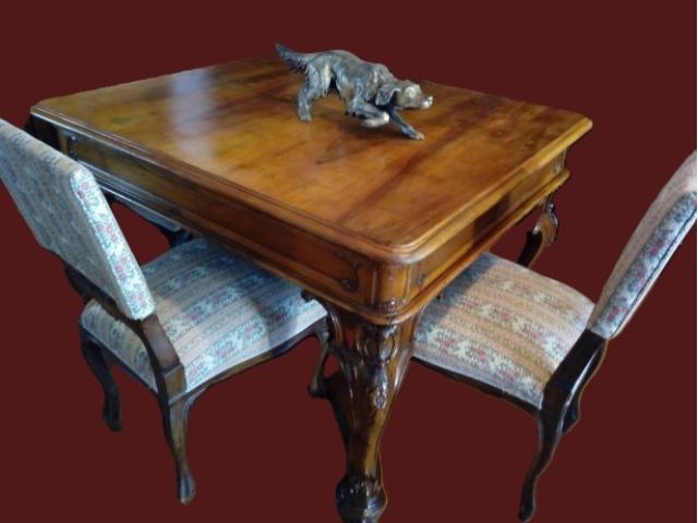 Set Rococo masa+4 scaune sculptata