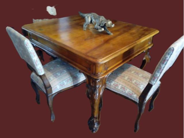 Set Rococo masa+4 scaune sculptata