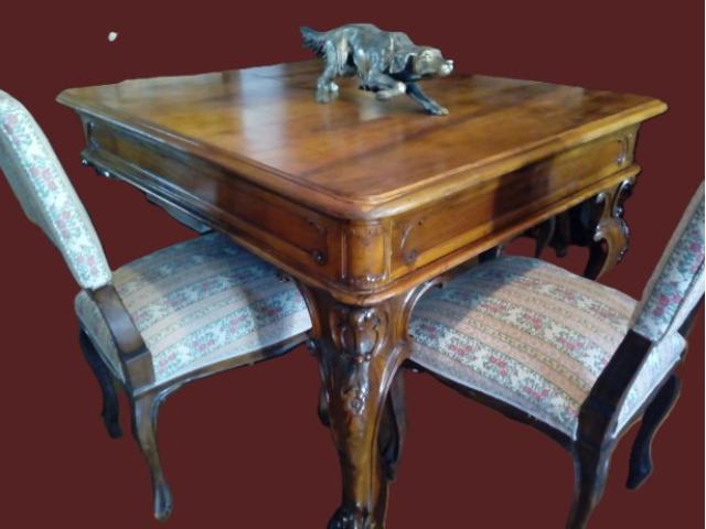 Set Rococo masa+4 scaune sculptata