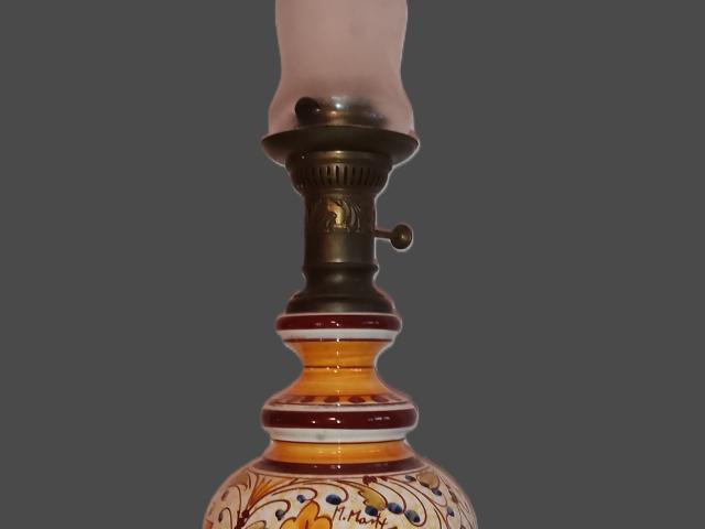 Veioza/lampa  Majolique semnata vintage antica Galerie de arta
