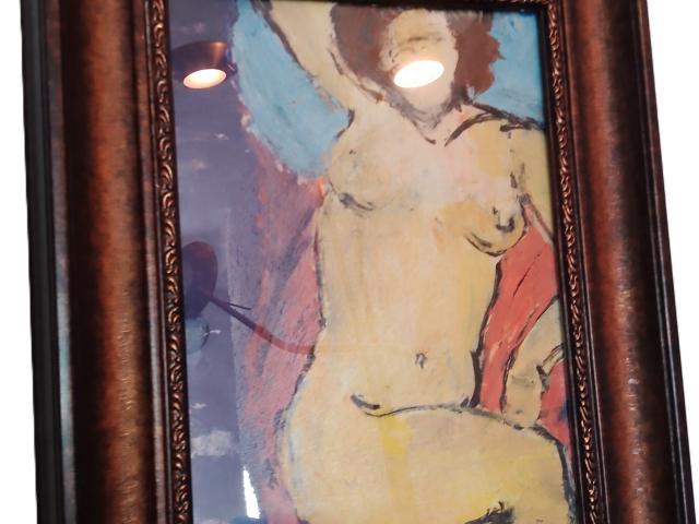 Tablou nud vintage antic galerie de arta semnat pictor roman