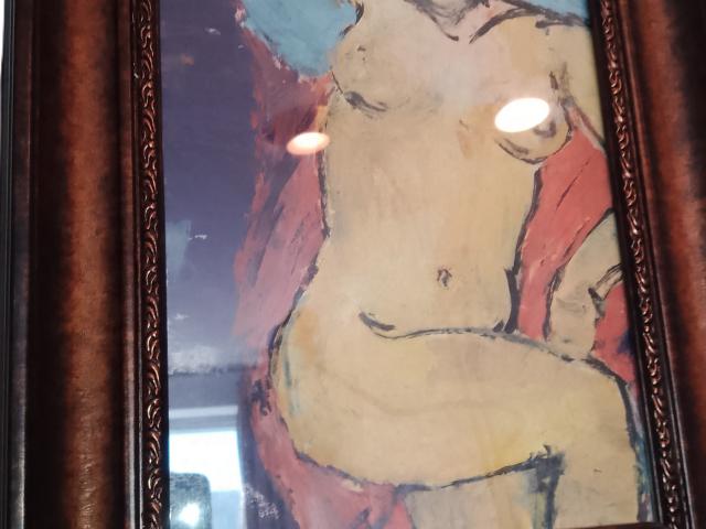 Tablou nud vintage antic galerie de arta semnat pictor roman