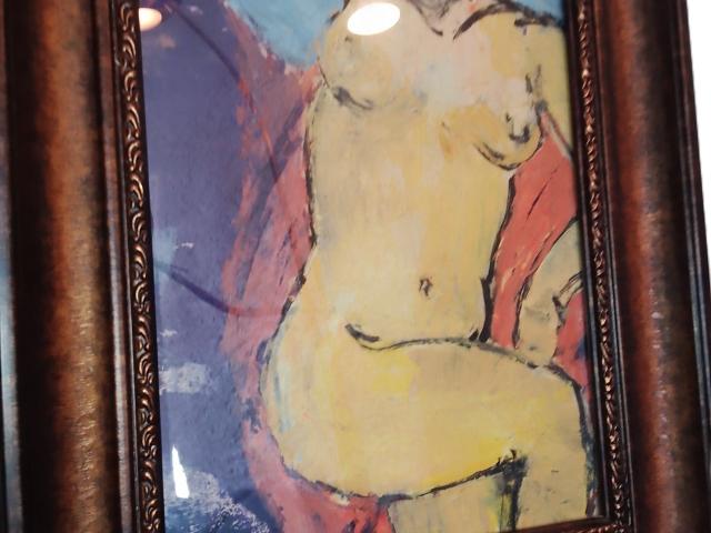 Tablou nud vintage antic galerie de arta semnat pictor roman