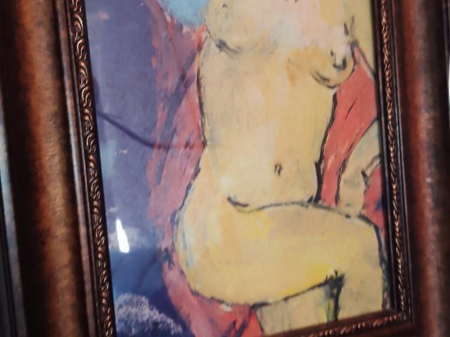 Tablou nud vintage antic galerie de arta semnat pictor roman