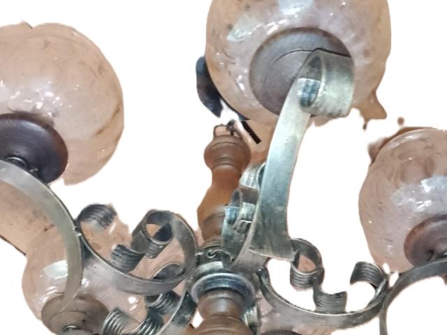Candelabru rustic fier obiecte mobila de colectie antichitati