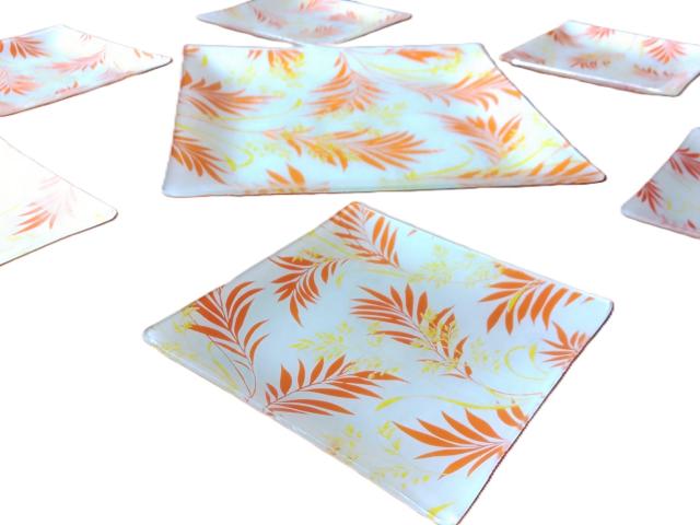 Set opal  Orange vintage decoratiuni de epoca antichitati