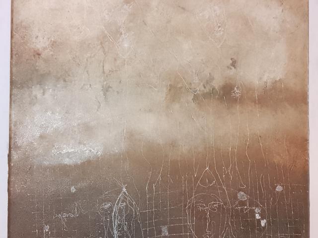 Tablou panza abstract  semnat 7 antichitati vintage CADOU
