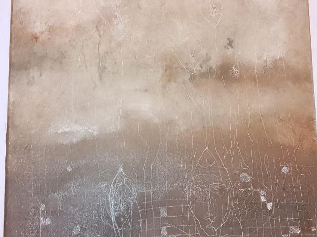 Tablou panza abstract  semnat 7 antichitati vintage CADOU