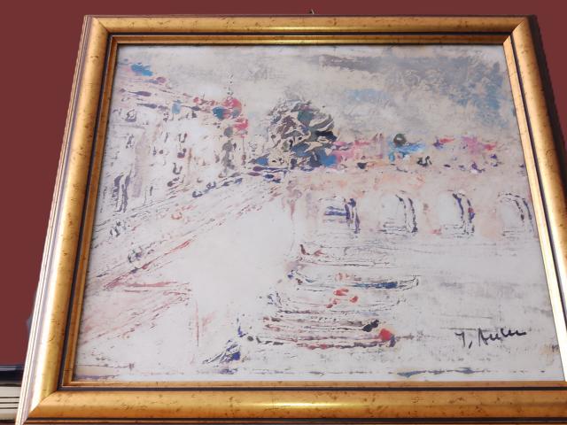 Tablou semnat vintage obiecte de epoca, colectie antichitati