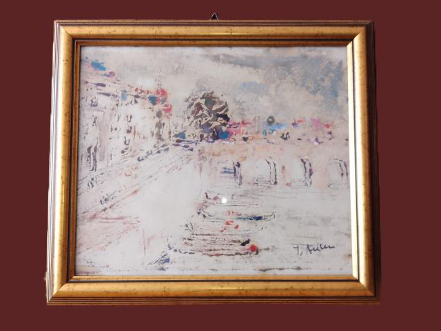 Tablou semnat vintage obiecte de epoca, colectie antichitati