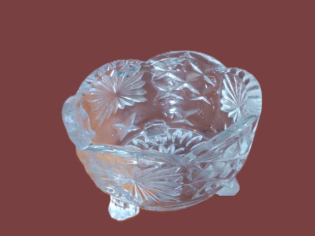 Bomboniera cristal cu capac antichitati vintage