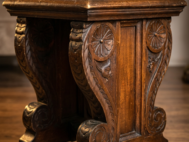 Taburet Renastere mobila vintage epoca mobilier antic colectie