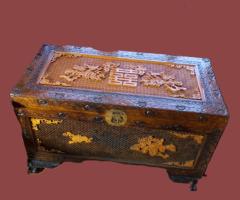 Cufar lada bambus vintage mobila de colectie antichitati