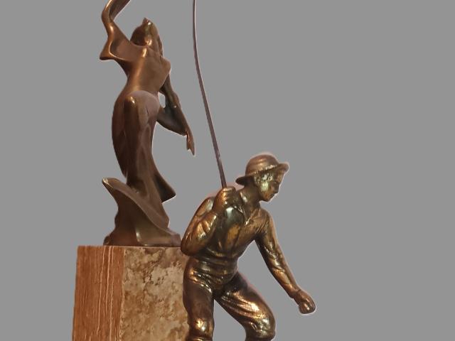 Statuie bronz 35 kg decoratiuni de colectie de epoca vintage anticariat