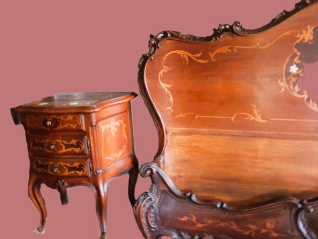 Dormitor baroc mobila antica vintage retro mobilier de epoca colectie antichitati