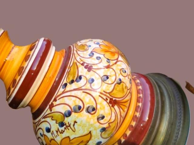 Lampa maiolica  vintage mobilier de epoca mobila de colectie antichitati