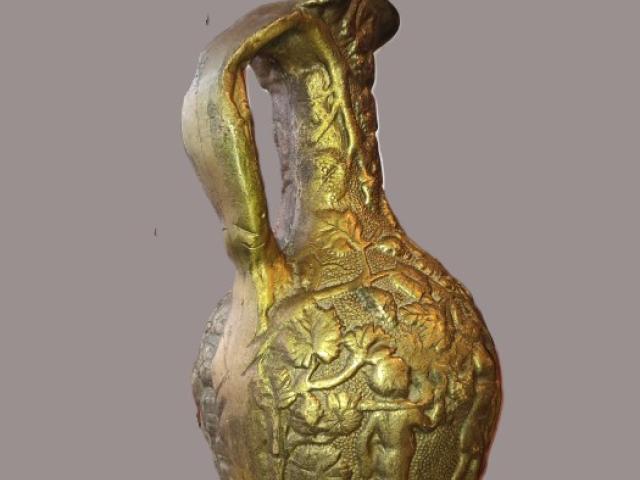 Carafa bronz 7 kg  vintage mobilier de epoca decoratiuni de colectie antichitati