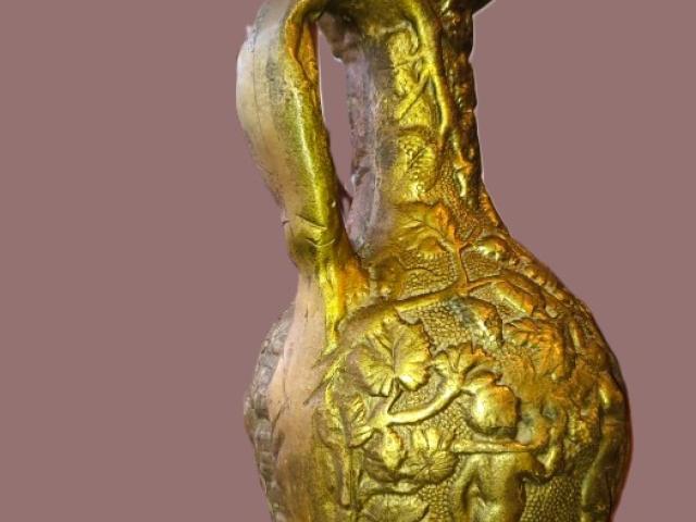 Carafa bronz 7 kg  vintage mobilier de epoca decoratiuni de colectie antichitati