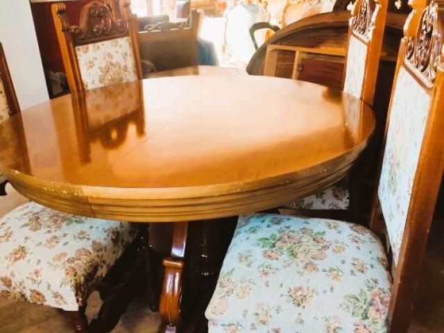 Masa cu scaune vintage antice mobilier de epoca mobila de colectie retro antichitati,