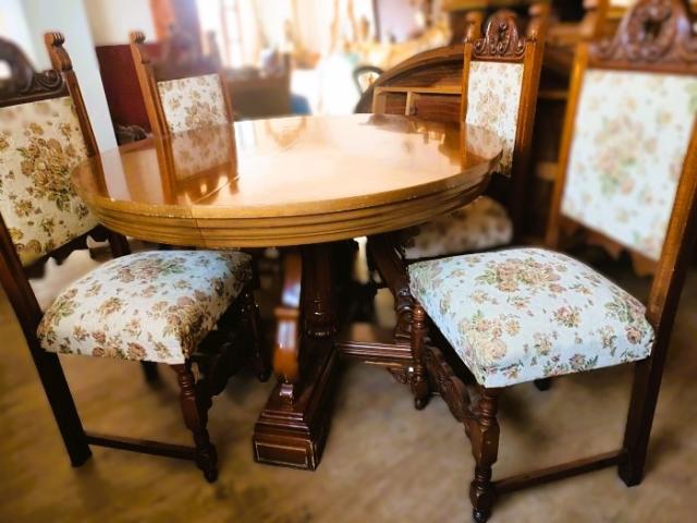 Masa cu scaune vintage antice mobilier de epoca mobila de colectie retro antichitati,