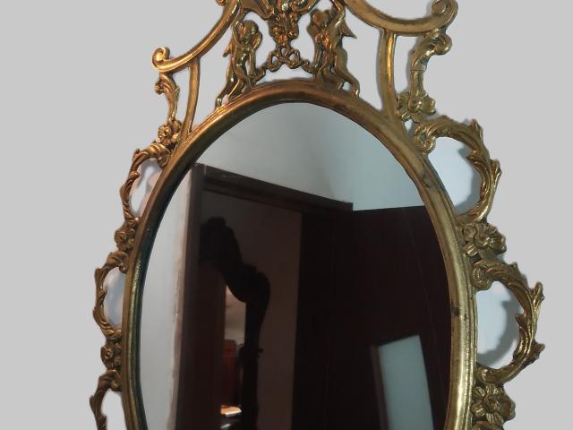 Oglinda bronz antica mobilier de epoca mobila vintage retro antichitati