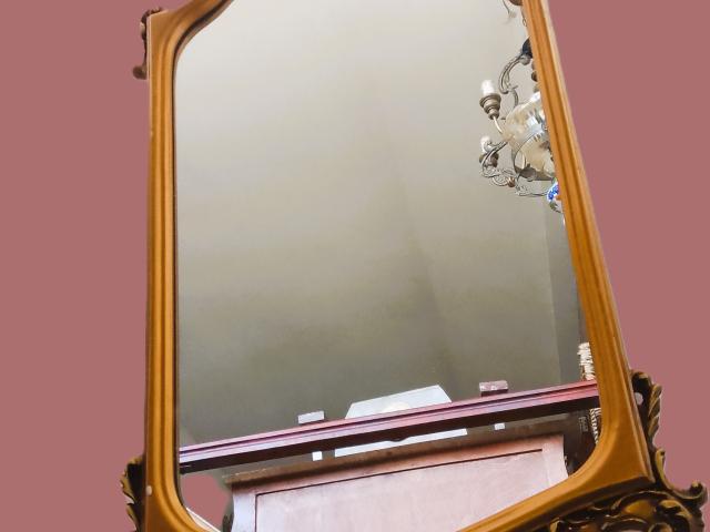 Oglinda antica lemn mobila de epoca mobilier vintage retro antichitati