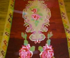 Covor lana taranesc vintage antic piese de epoca obiecte rustice traditionale antichitati