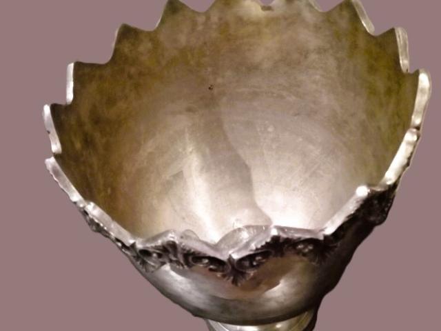 Cupa/ vaza  suflata argint vintage decoratiuni de epoca obiecte de colectie antichitati,