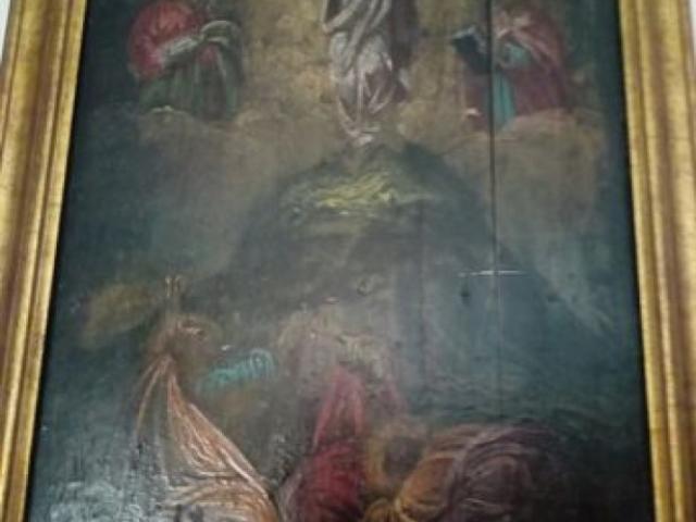 Icoana pe lemn veche antica obiecte  de cult ,religioase, canonice antichitati